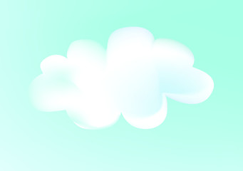 blue sky with cloud icon shape 3D  isolated on white background