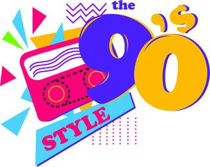 90's Retro Logo with pop color