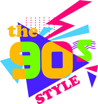 90's Retro Logo With Pop Color