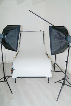 modern photo studio setup for object room with professional equipment
