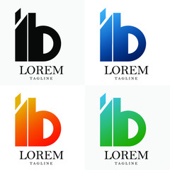 Real Estate color gradient Logo vector