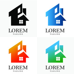 Real Estate color gradient Logo vector