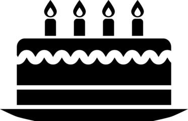 Birthday cake with candles vector icon