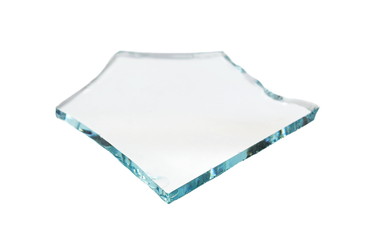 Transparent piece broken glass isolated on white background, with clipping path