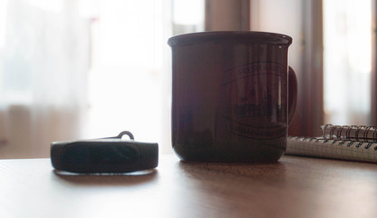 still life with a cup of coffee