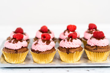 Chocolate raspberry cupcakes