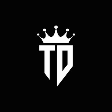 TD logo monogram emblem style with crown shape design template