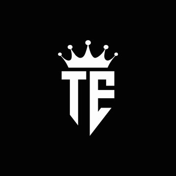 TE logo monogram emblem style with crown shape design template