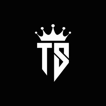 TS logo monogram emblem style with crown shape design template