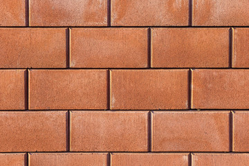 Detail shot of red brick wall structure