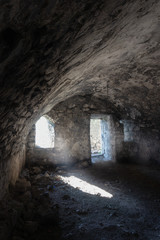 tunnel in the cave with decent light blur 