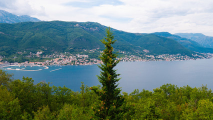 Fototapeta na wymiar Bay of Kotor panorama, Montenegro.