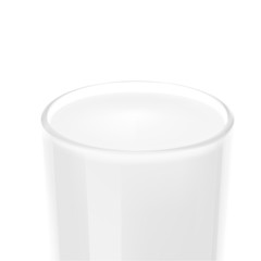 Glass with realistic milk. Vector illustration isolated on white background. Ready for your design. EPS10.	