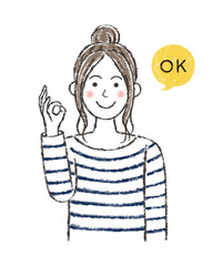 OKを出す女性