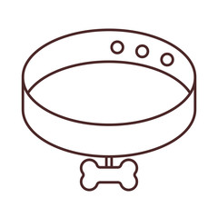 dog collar with buckle , line style icon