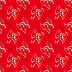 Seamless pattern with bows. Christmas pattern with bow.