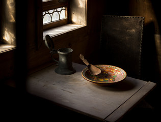 Martin Luther Zimmer mit Besteck auf der Wartburg 