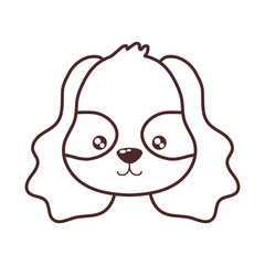 head of cute dog , line style icon