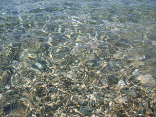 Fototapeta na wymiar Crystal clear water in the sea