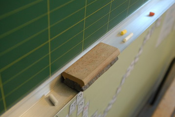 tableau craie et tampon effaceur
