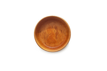 round wooden plate isolated
