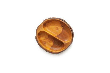 round wooden plate isolated