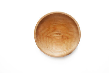 round wooden plate isolated