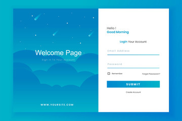 Login form landing page design template