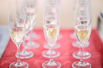 Closeup of champagne glasses