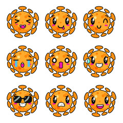 set of funny cartoon faces