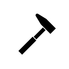 Hammer icon, logo isolated on white background