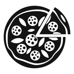 Tomato mozzarella pizza icon. Simple illustration of tomato mozzarella pizza vector icon for web design isolated on white background