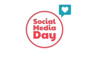 World Social Media Day. June 30. Holiday concept. Template for background, banner, card, poster with text inscription. Vector EPS10 illustration.