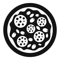 Olive italian pizza icon. Simple illustration of olive italian pizza vector icon for web design isolated on white background