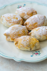 Traditional Acem Cookies with Powder / Powdered Sugar, Walnut Paste and Grated Orange.