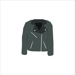 leather rocker jacket. illustration for web and mobile design.