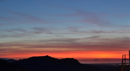 sunset in the mountains