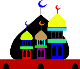 Simple vector of colorful mosque