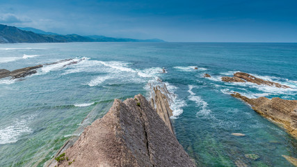 The Flysch in Zumaia in the Basque Country in Spain

