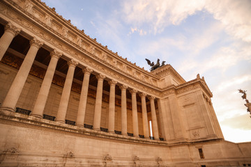 Venice square in Rome at sunset