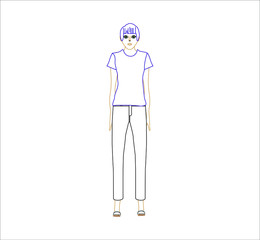 woman with feminist lock. illustration for web and mobile design.