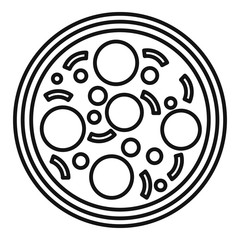 Olive italian pizza icon. Outline olive italian pizza vector icon for web design isolated on white background