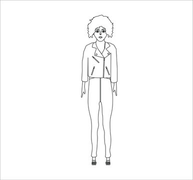 woman with greaser look. illustration for web and mobile design.