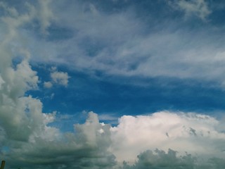 Naklejka na ściany i meble black and white clouds with blue sky
