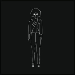 woman with greaser look. illustration for web and mobile design.