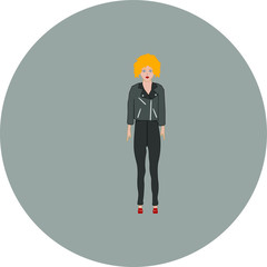 woman with greaser look. illustration for web and mobile design.