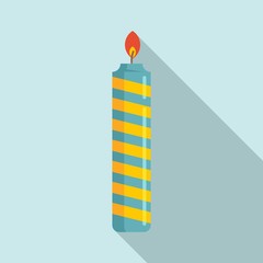 Anniversary birthday candle icon. Flat illustration of anniversary birthday candle vector icon for web design