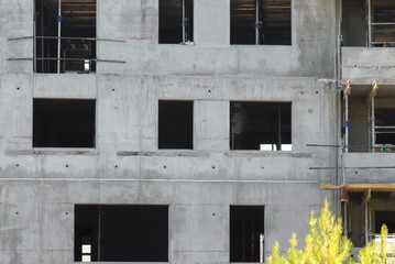 chantier de construction de b&acirc;timent en b&eacute;ton