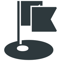 
golf hole black icon on white background