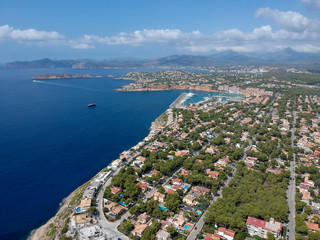 Drone photography of port adriano in mallorca.